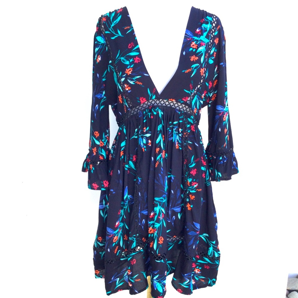 Boho Chic Floral Crochet Dress